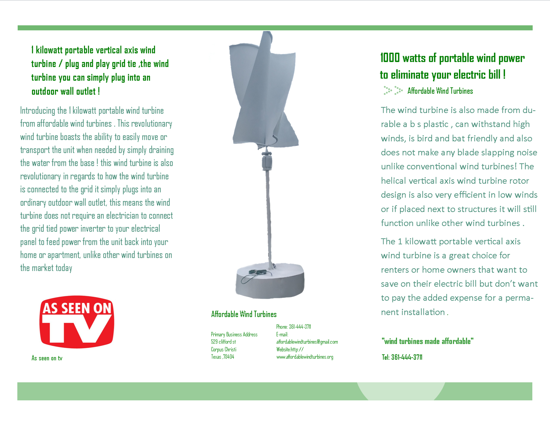 Affordable Wind Turbines